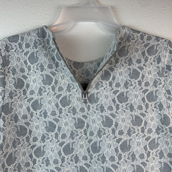 Vintage Brooks Brothers dove gray & lace back zip top elegant professional EUC - Picture 7 of 9